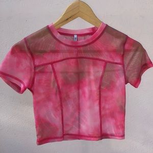 Pink Mesh Urban Outfitters Top